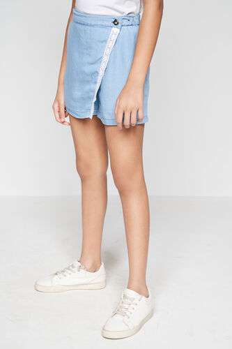 Denim Skorts, Light Blue, image 3